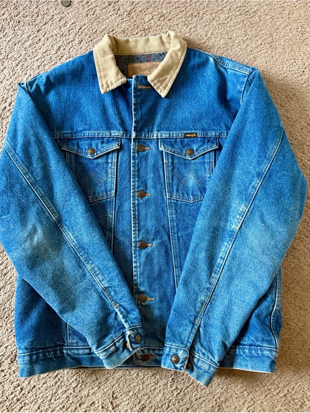 Vintage Wrangler Western Denim Jacket M159 Blanket Lined 74270PW USA Size Large